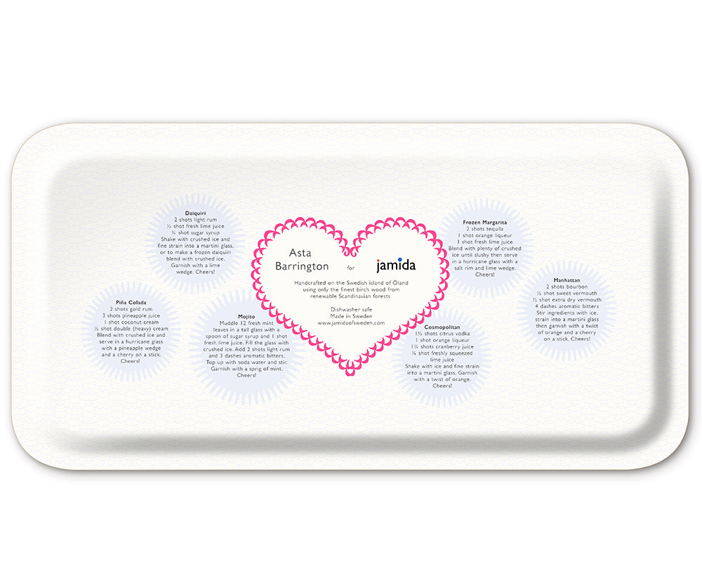 Word Large Rectangular Tray - Cocktail - by Jamida