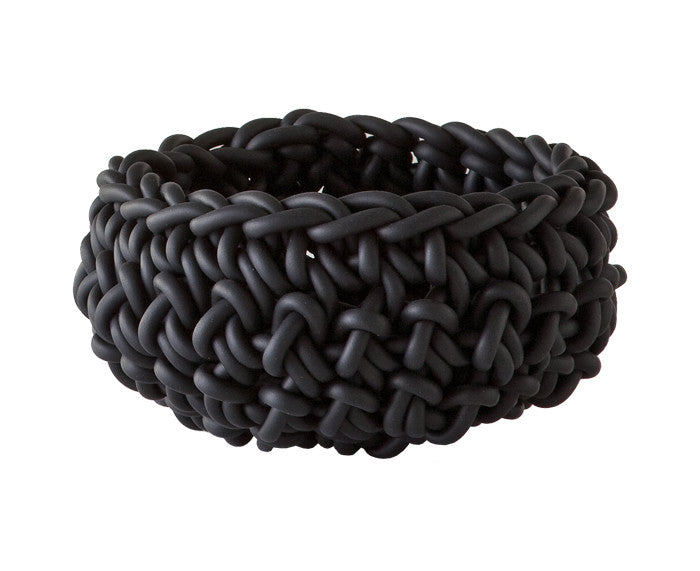Rubber Crocheted Bowl in black - Medium - by Neo