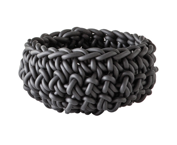 Rubber Crocheted Bowl in gray - Medium - by Neo