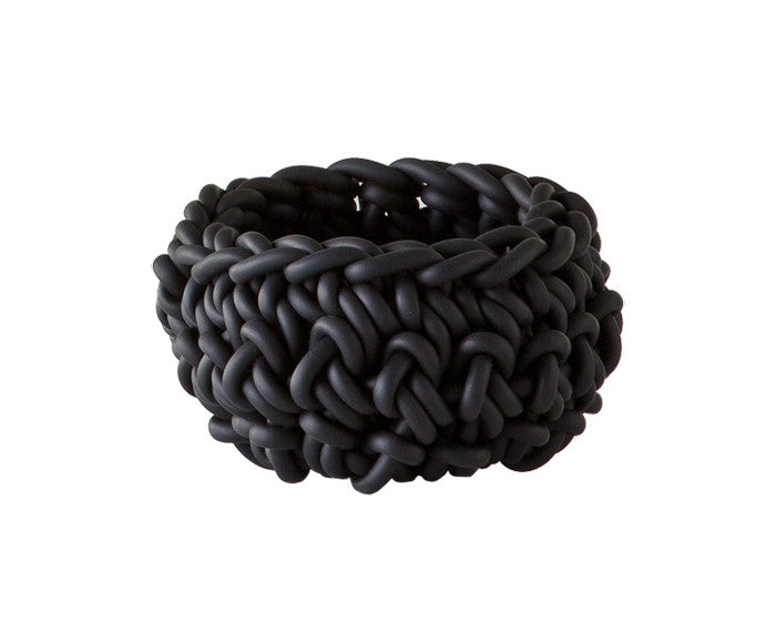 Rubber Crocheted Bowl in black - Small - by Neo