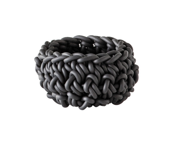 Rubber Crocheted Bowl in gray - Small - by Neo
