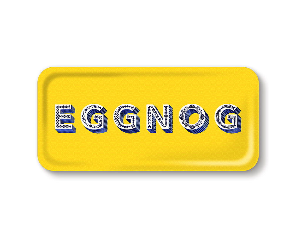Word Rectangular Tray - Eggnog - by Jamida