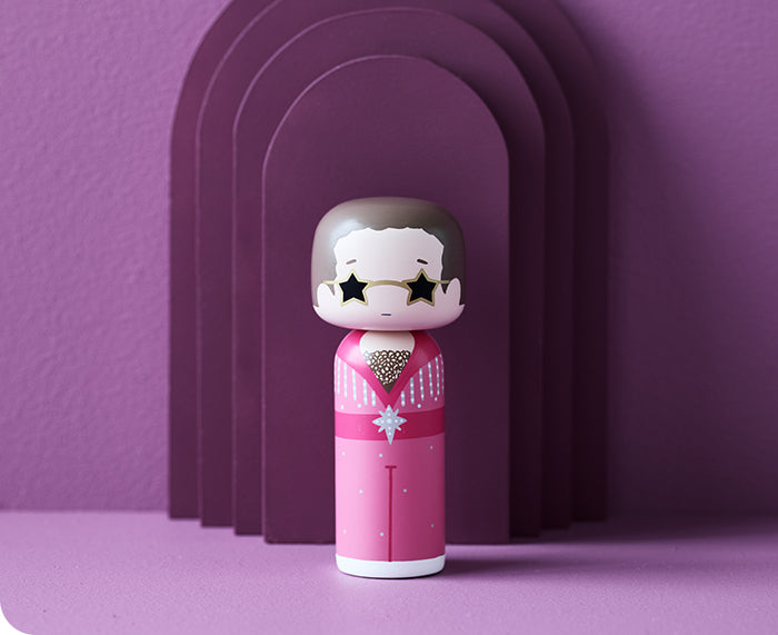 Elton John in Pink Kokeshi Doll by Sketch.inc for Lucie Kaas
