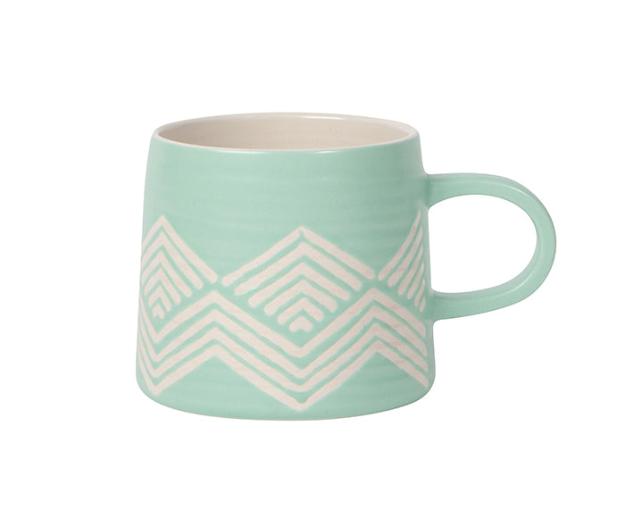 Imprint Ceramic Mug in Mint Green by Danica Studio