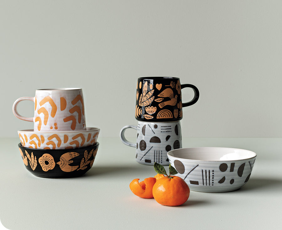 Imprint Ceramic Mug in Domino by Danica Studio