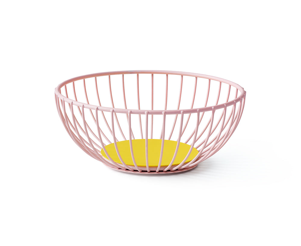 Iris Small Wire Basket in Pink and Yellow by Octaevo