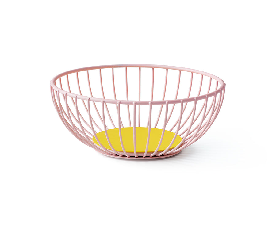 Iris Small Wire Basket in Pink and Yellow by Octaevo