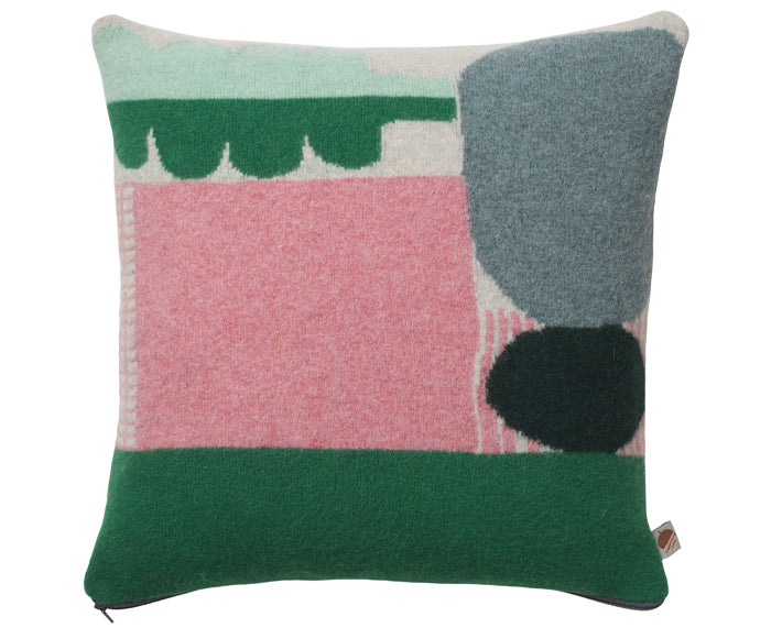 Koyo Pillow in Green and Pink by Donna Wilson