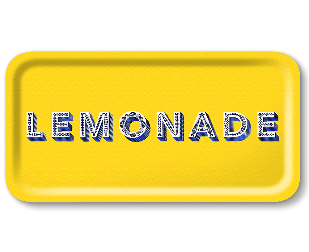 Word Large Rectangular Tray - Lemonade - by Jamida