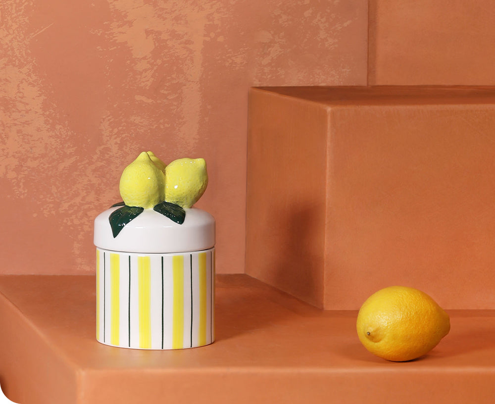 Lemon Small Ceramic Jar by &amp;Klevering