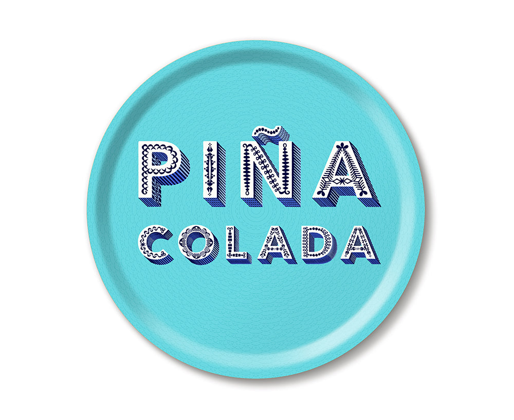 Word Round Tray - Pina Colada - by Jamida