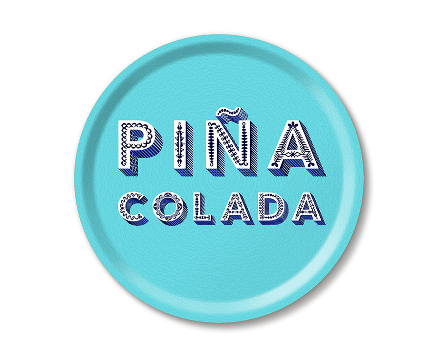 Word Round Tray - Pina Colada - by Jamida