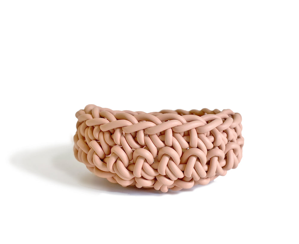 Rubber Crocheted Bowl - Medium Blush - by Neo