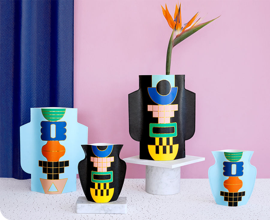 Templo Blue Large Paper Vase by Octaevo