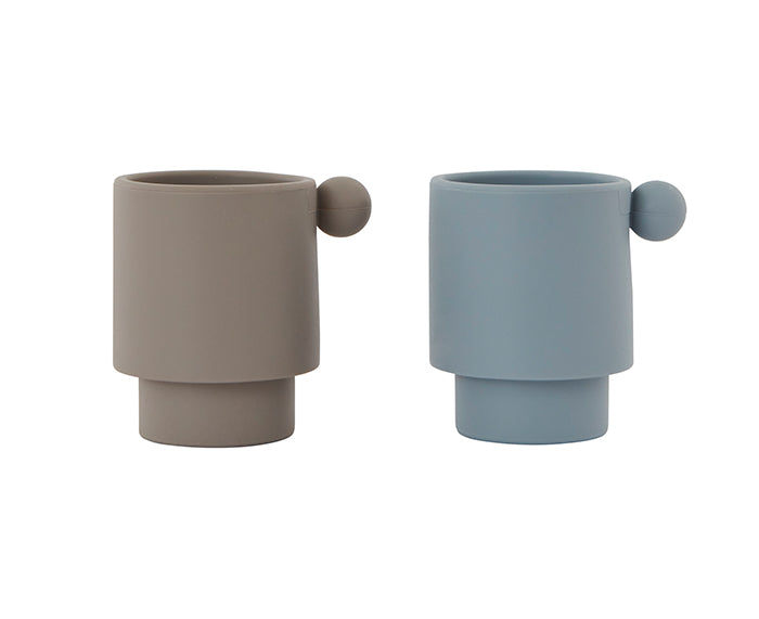 Tiny Inka Set of Cups in Blue and Clay by Oyoy Living Design