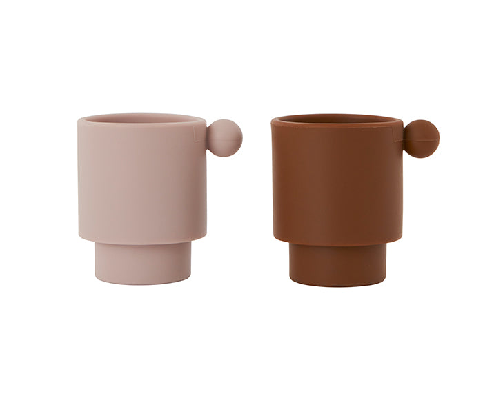 Tiny Inka Set of Cups in Rose and Caramel by Oyoy Living Design