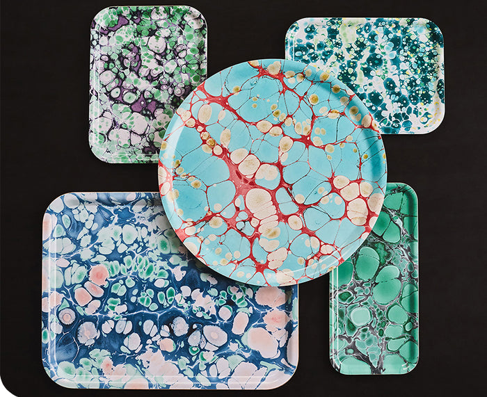 Turquoise Dreams Round Tray by Studio Formata