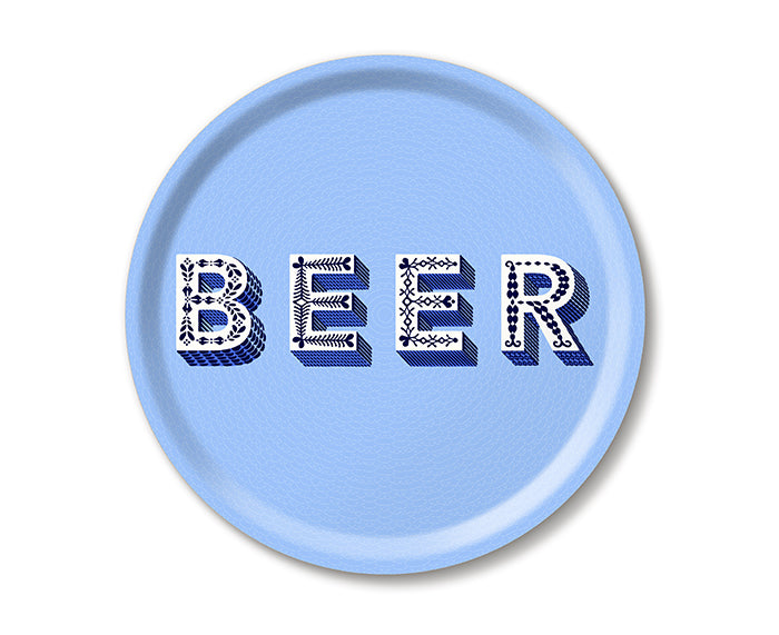 Word Round Tray - Beer - by Jamida