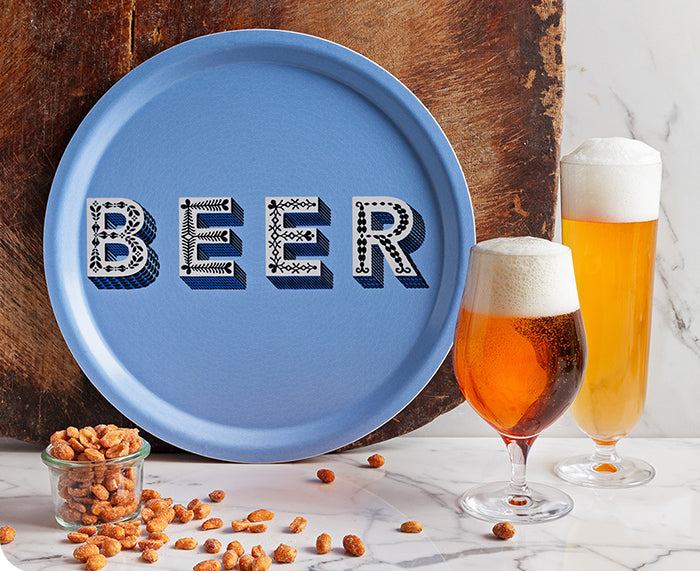 Word Round Tray - Beer - by Jamida