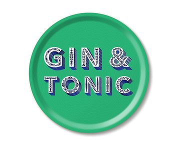 Word Round Tray - Gin & Tonic - by Jamida