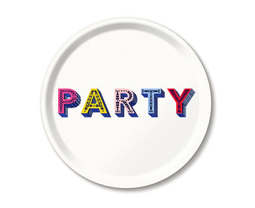 Word Round Tray - Party - by Jamida