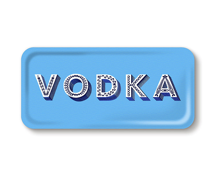 Word Rectangular Tray - Vodka - by Jamida