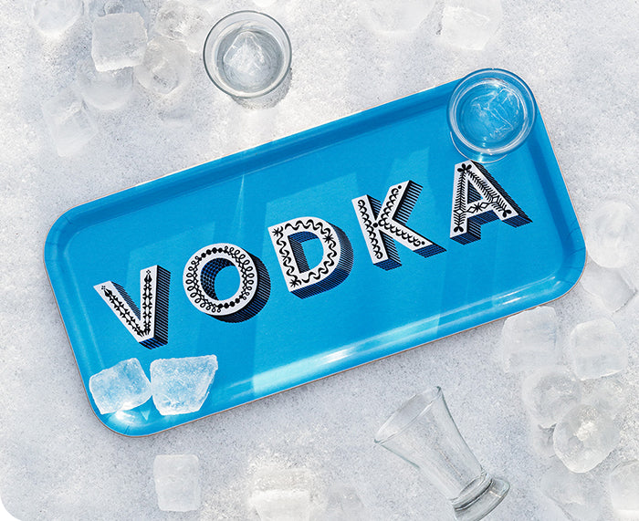 Word Rectangular Tray - Vodka - by Jamida